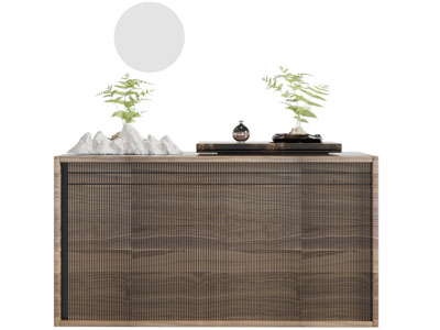 新中式玄关柜边柜摆件