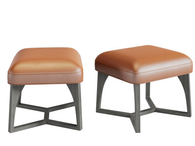 新中式方形沙发凳脚踏