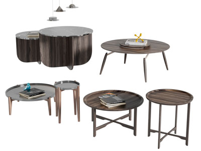 现代圆形茶几3d模型 现代圆形茶几