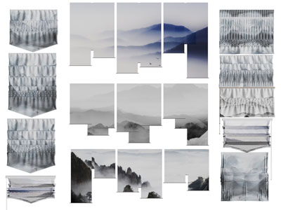 新中式拉帘卷帘罗马帘3d模型 新中式拉帘卷帘罗马帘