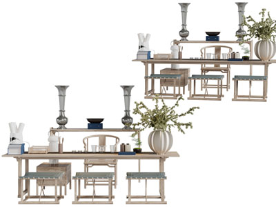 新中式茶桌椅组合