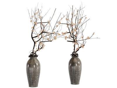 新中式陶瓷花瓶花卉3d模型 新中式陶瓷花瓶花卉