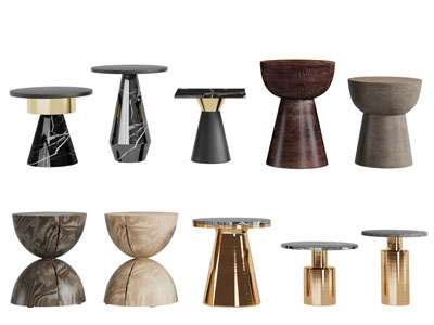 现代圆形茶几3d模型 现代圆形茶几