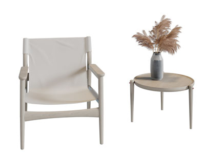 新中式扶手椅茶几