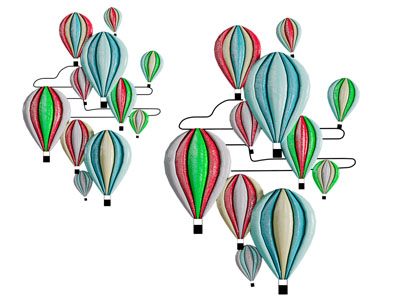 热气球墙饰挂件