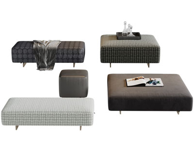 现代方形长方形沙发凳