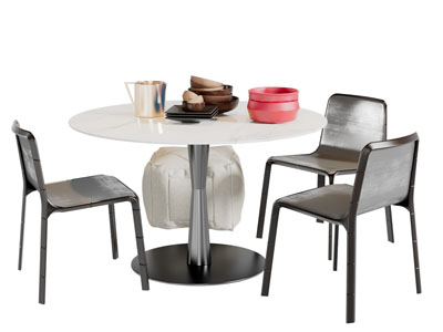 新中式圆形餐桌椅组合