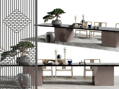 中式茶桌椅组合