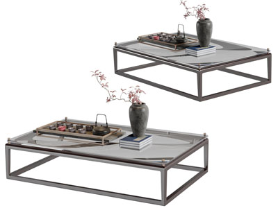 新中式长方形玻璃台面茶几茶盘3d模型 新中式长方形玻璃台面茶几茶盘