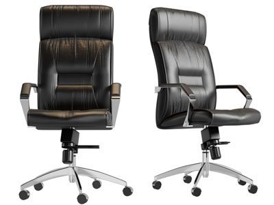 现代黑色皮革办公转椅