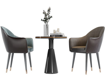 现代布艺休闲椅子边几