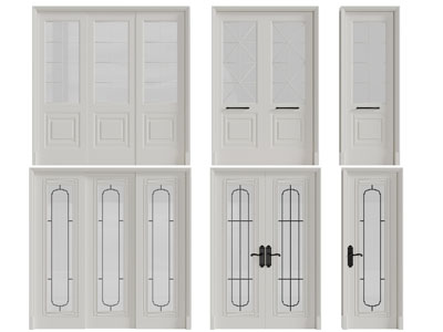 美式三扇双扇大门平开门