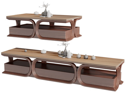 新中式实木茶几茶桌3d模型 新中式实木茶几茶桌