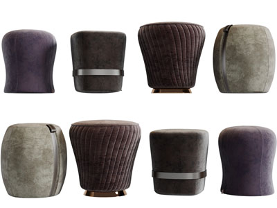 现代布艺圆形鼓形坐墩沙发凳