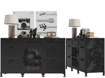 工业风做旧玄关柜边柜