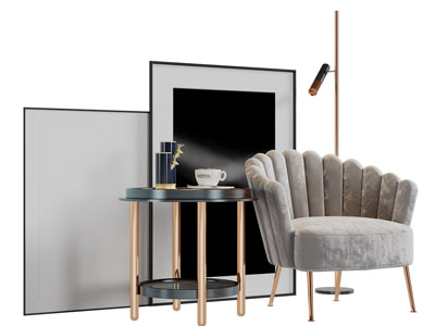 现代轻奢休闲椅子边几