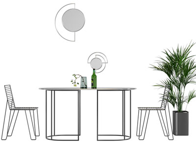 现代极简休闲餐桌椅组合