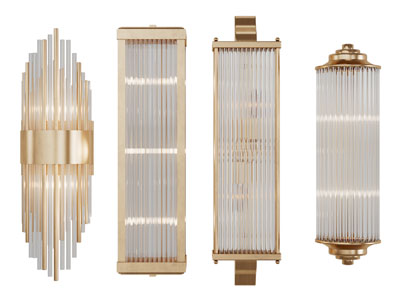 现代轻奢半圆形方形壁灯