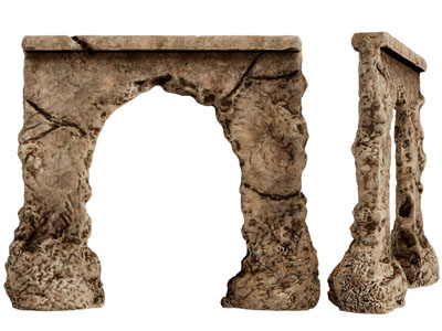 一个古旧的石头拱形门3d模型 一个古旧的石头拱形门
