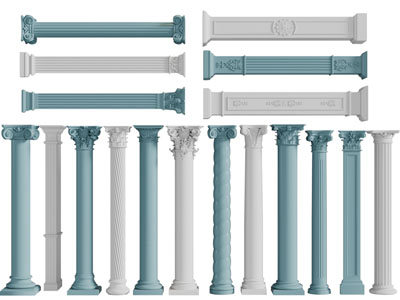 欧式圆柱形正方体雕花罗马柱子