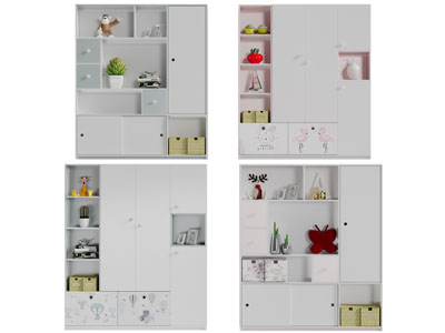 现代儿童装饰收纳衣柜3d模型 现代儿童装饰收纳衣柜