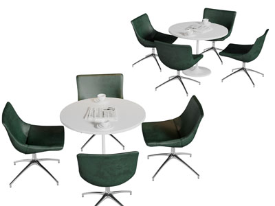 现代商务圆桌休闲椅子组合