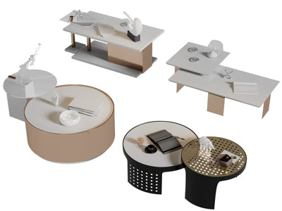 现代套叠茶几3d模型 现代套叠茶几