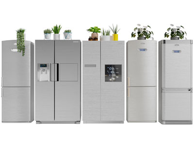 现代不锈钢电冰箱