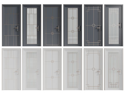 新中式单扇平开门