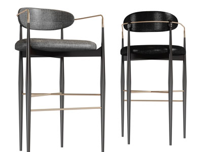 现代轻奢带扶手吧椅