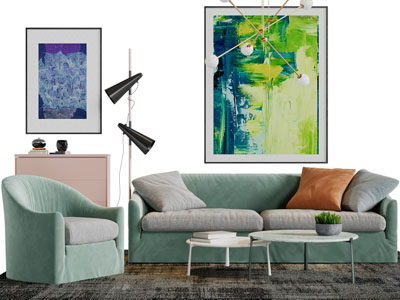 现代布艺多人单人沙发茶几组合