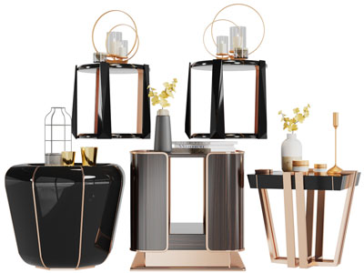 现代床头柜摆件