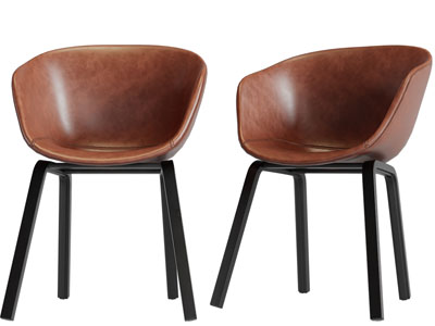 现代砖红色休闲椅子餐椅