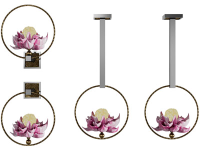 新中式装饰花卉的壁灯