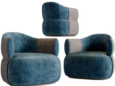 现代布艺单人沙发