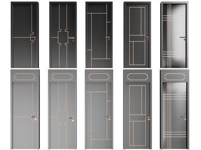 新中式黑色平开门