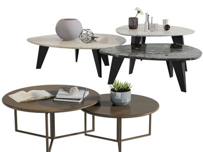 现代圆形水滴形茶几3d模型 现代圆形水滴形茶几