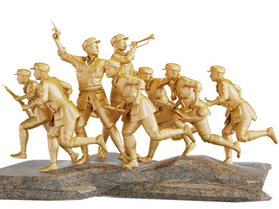 奔跑吹号的红军雕塑雕刻