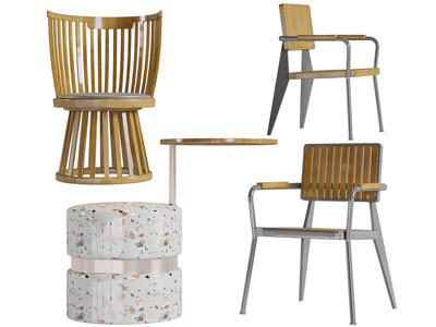 现代实木休闲椅子