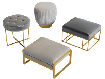 现代方形圆形沙发凳