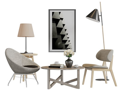 北欧休闲椅子边几