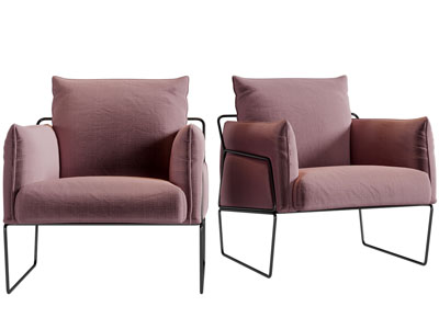 现代布艺单人沙发