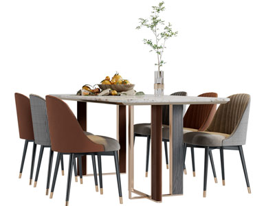 现代轻奢餐桌椅组合