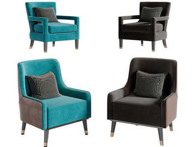 现代布艺单人沙发