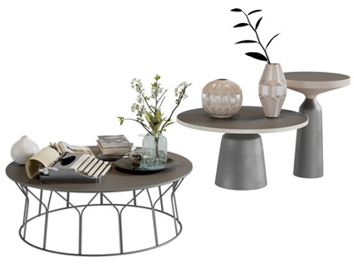 现代圆形茶几3d模型 现代圆形茶几