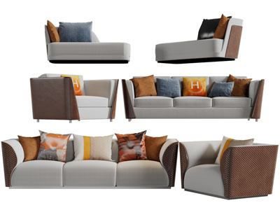 现代多人单人沙发