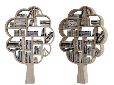 大树造型的装饰书柜