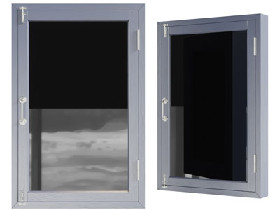 现代金属框的平开窗