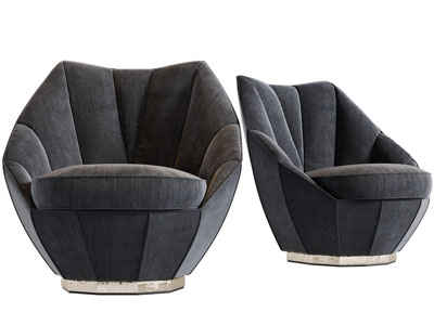 后现代布艺单人沙发