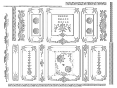 法式雕花角线护墙板